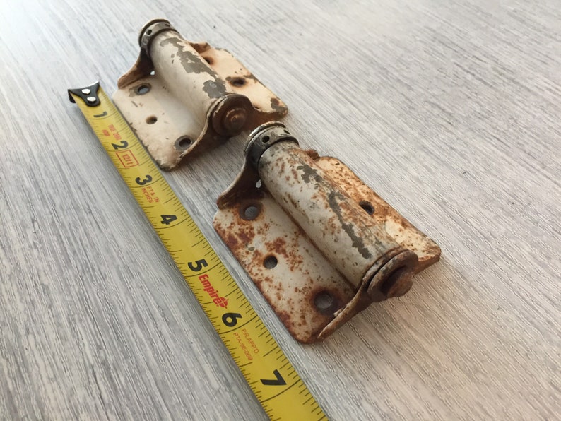 Vintage Spring Hinges Swinging Door Hinge Old Brass Plate Etsy