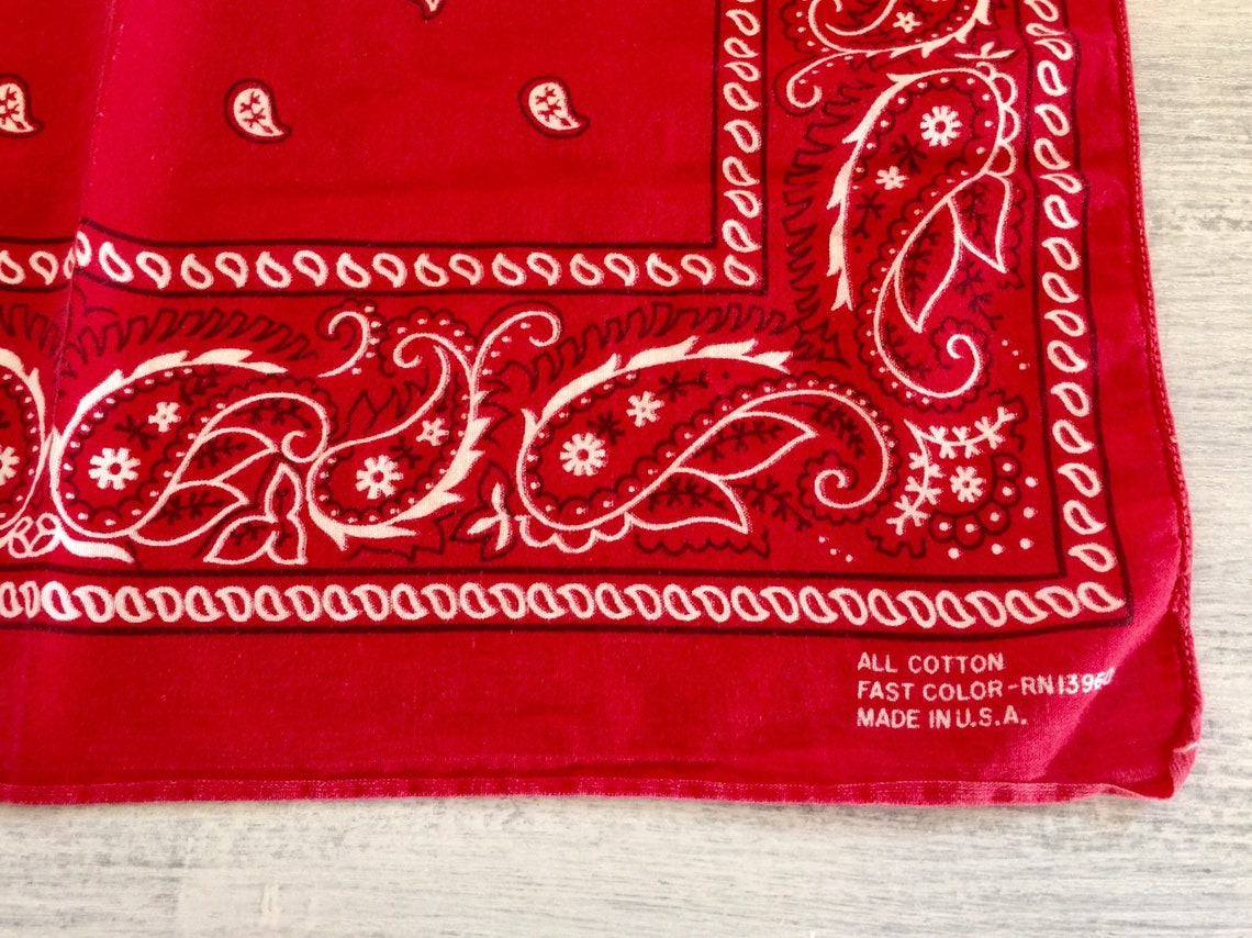 Red Bandana Handkerchief Fast Color Western Neck Scarf 20 X Etsy