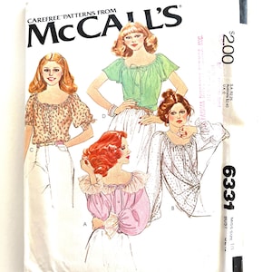 Button Down Blouse Sewing Pattern McCall&#39;s 6331 Ruffled Shirt Size 10 uncut