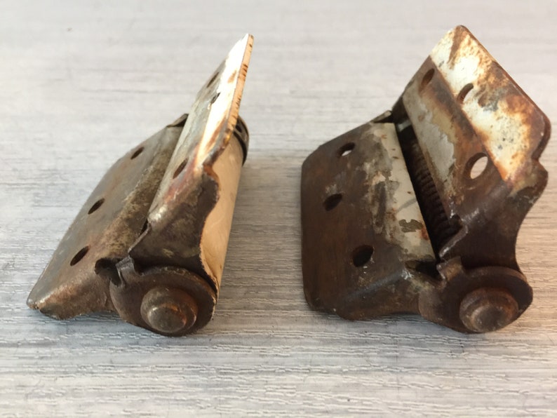 Vintage Spring Hinges Swinging Door Hinge Old Brass Plate Etsy