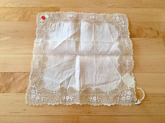 Sheer Linen Wedding Hanky, Handmade Antique Linen… - image 8