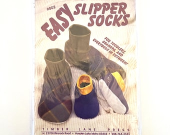 Slipper Socks Timber Lane 802 Sewing Pattern Slip on Footwear Size S-L