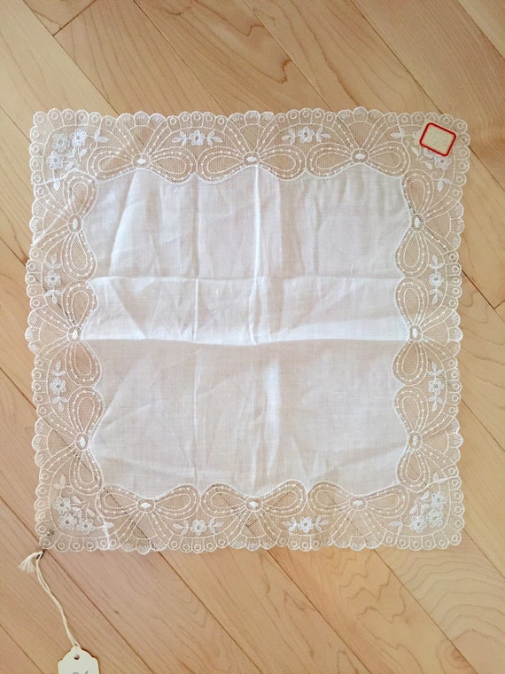 Sheer Linen Wedding Hanky, Handmade Antique Linen… - image 2
