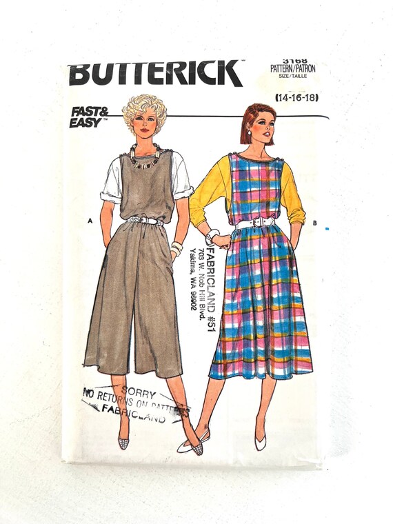 Dress or Jumper Sewing Pattern Butterick 3168 Women's Jumpsuit