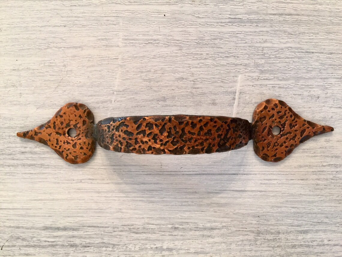Hammered Copper Drawer Pulls Handle Colonial Etsy