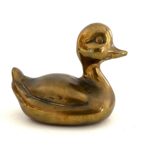 Solid Brass Duck  Bird Statue Figurine Home Decor