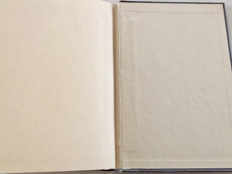 May include: A closed book with a blue cover and a white page visible. The book is lying flat on a surface.