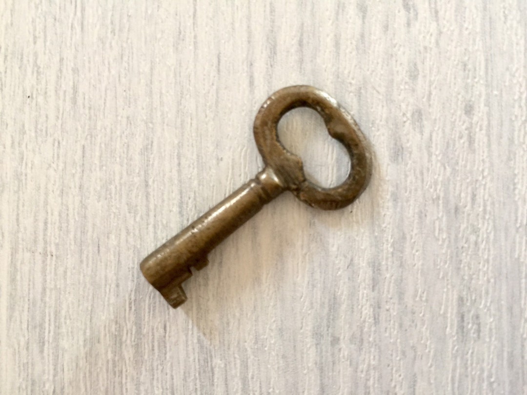 Antique Hand Brass Skeleton Key, Ornate Hollow Barrel, Old