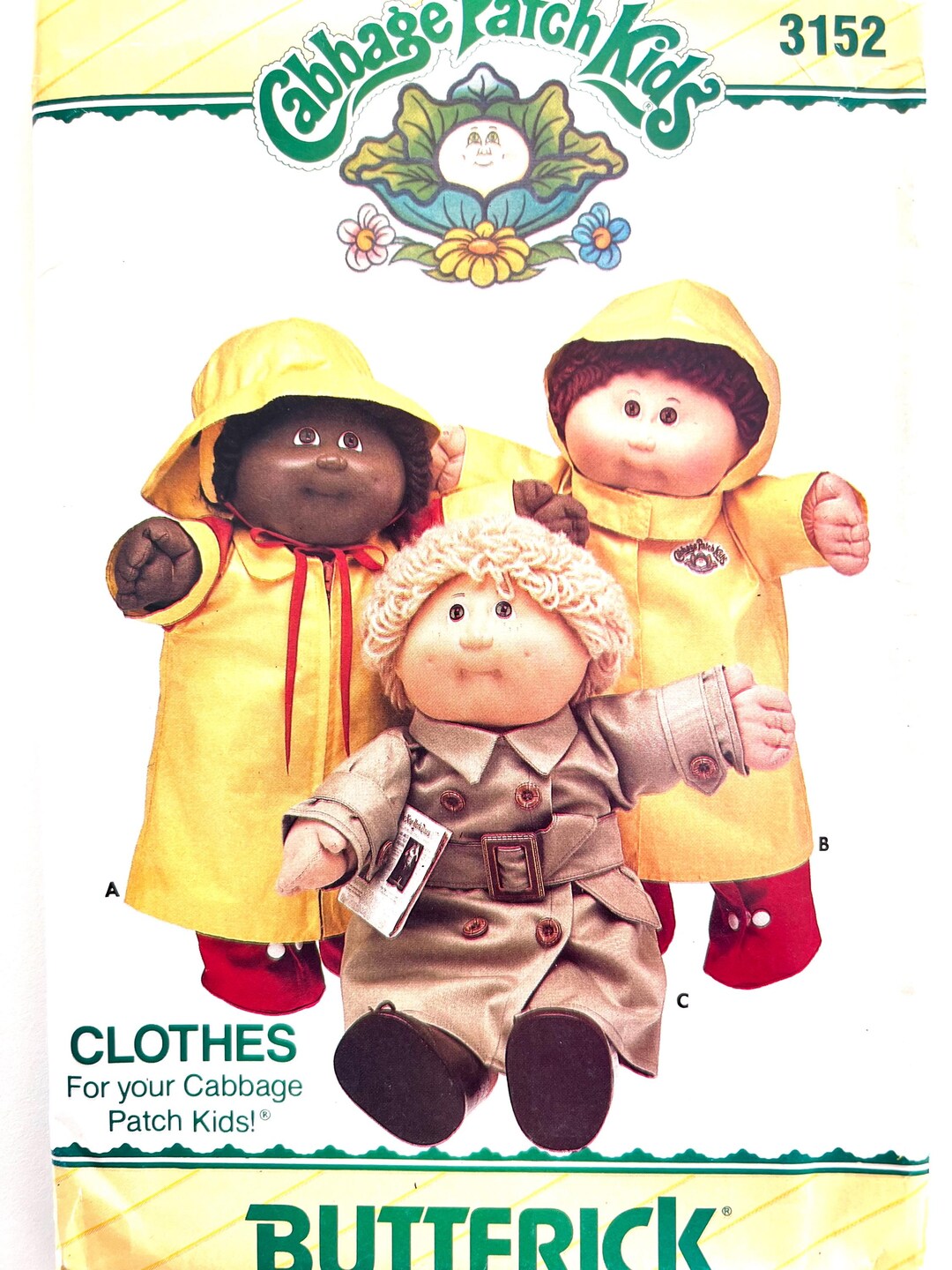 Sewing Pattern for Cabbage Patch Doll, Cabbage Patch Kids Clothes, Rain ...