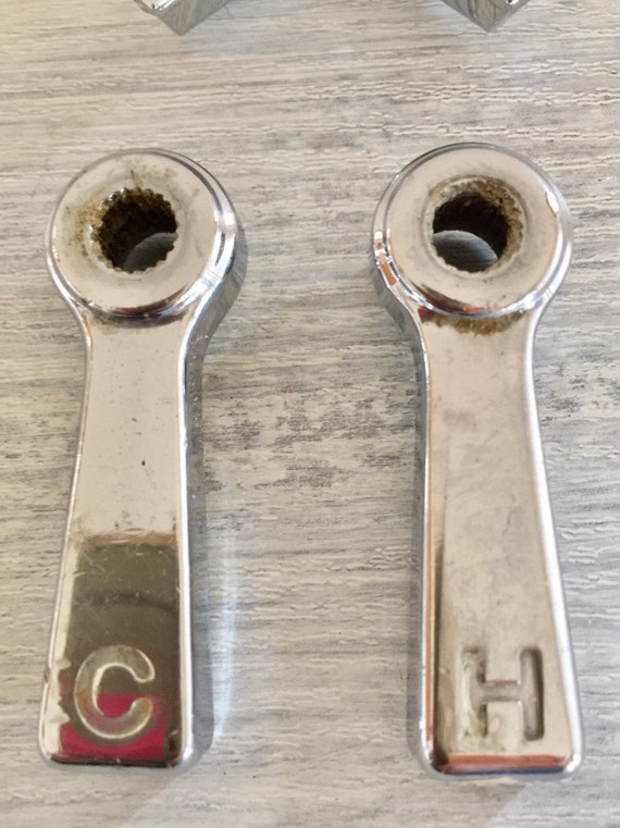 Chrome Faucet Handles Hot And Cold Water Knobs Bathroom Sink Etsy