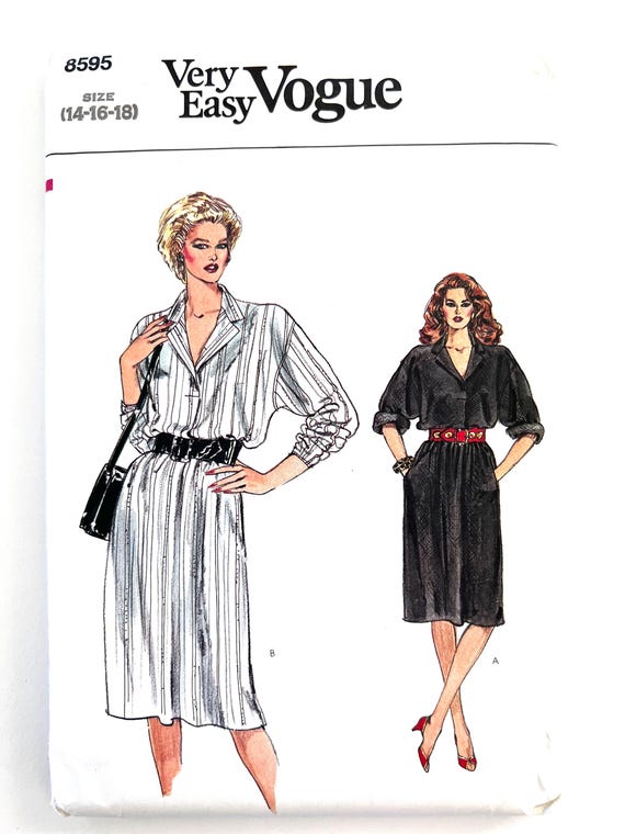 A-line Dress Pullover Vogue Sewing Pattern 8595 Size 14-16-18 Uncut - Etsy