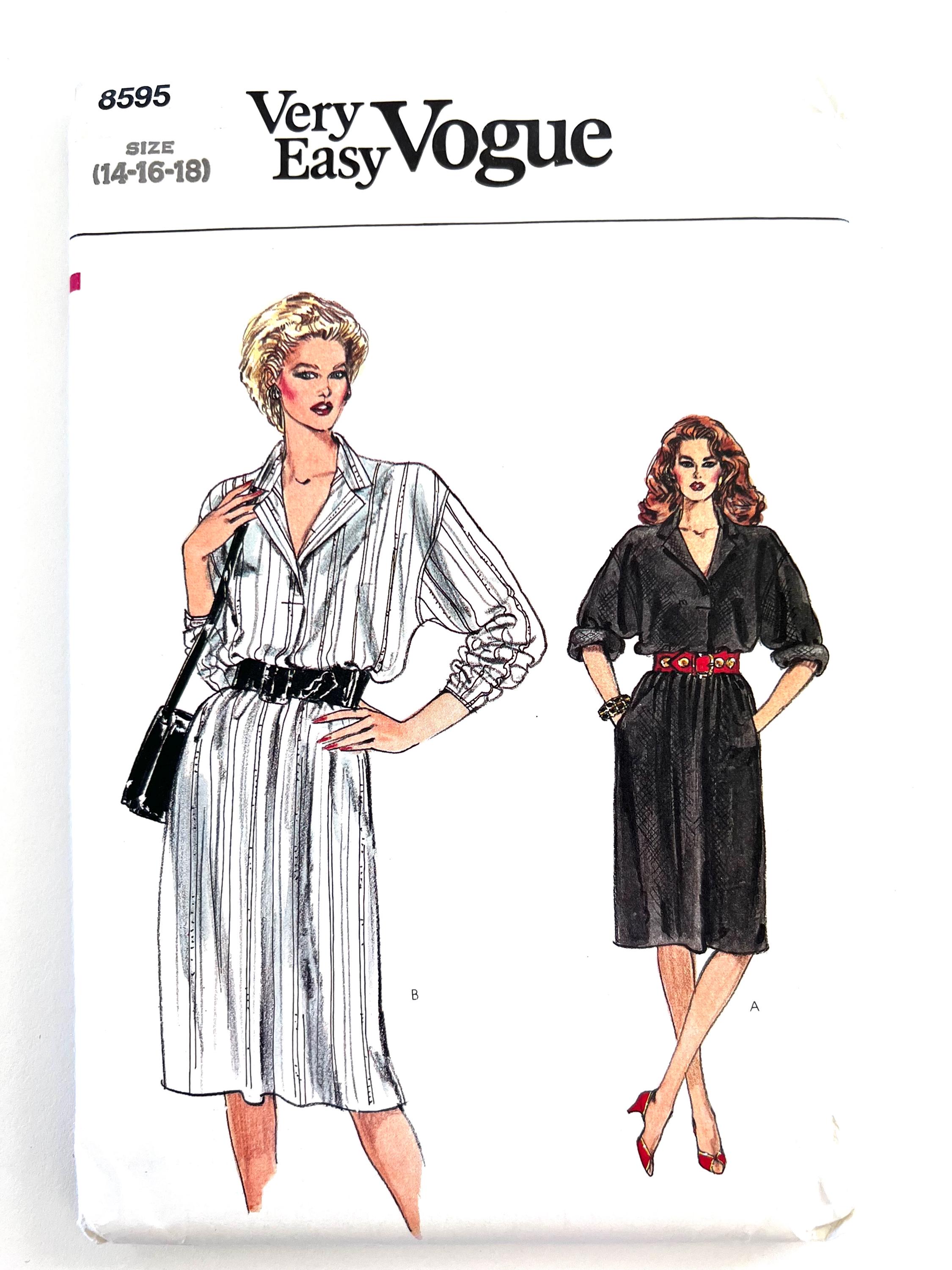 vogue a line dress pattern 90s Womens A-line Dress Vogue Sewing Pattern 8167 Size 20 22 24
