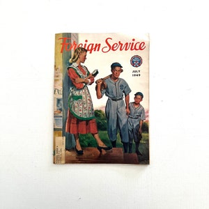 Vintage Foreign Service Magazine Veterans of Foreign Wars USA Art 1949
