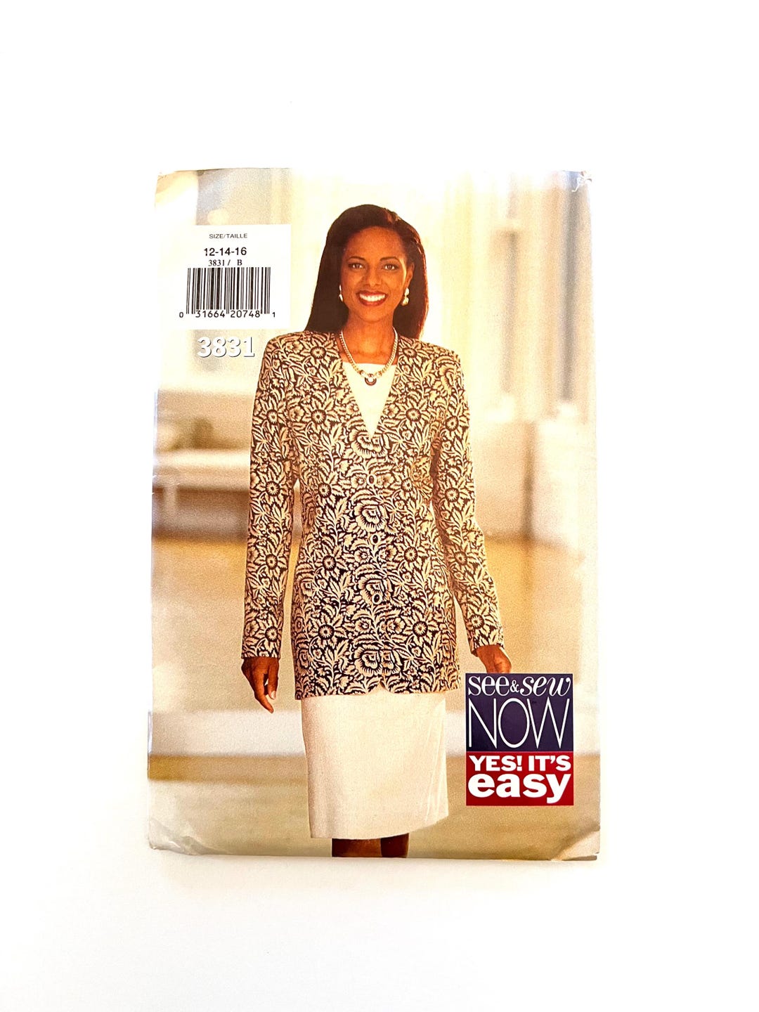 Uncut See & Sew Sewing Pattern Butterick 3831 Jacket and Dress Size 12 ...