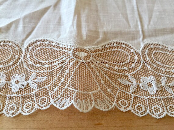 Sheer Linen Wedding Hanky, Handmade Antique Linen… - image 7