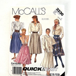 80&#39;s Skirt Flared Sewing Pattern Vogue 3230 Size 10-12-14 uncut
