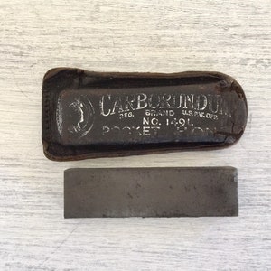 Pocket Knife Honing Stone, Carborundum Pocket Hone 149L Sharpener with Case