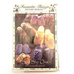 Favorite Things 053 Slipper Sewing Pattern Spa Slip Ons Footwear Size Child to Adult