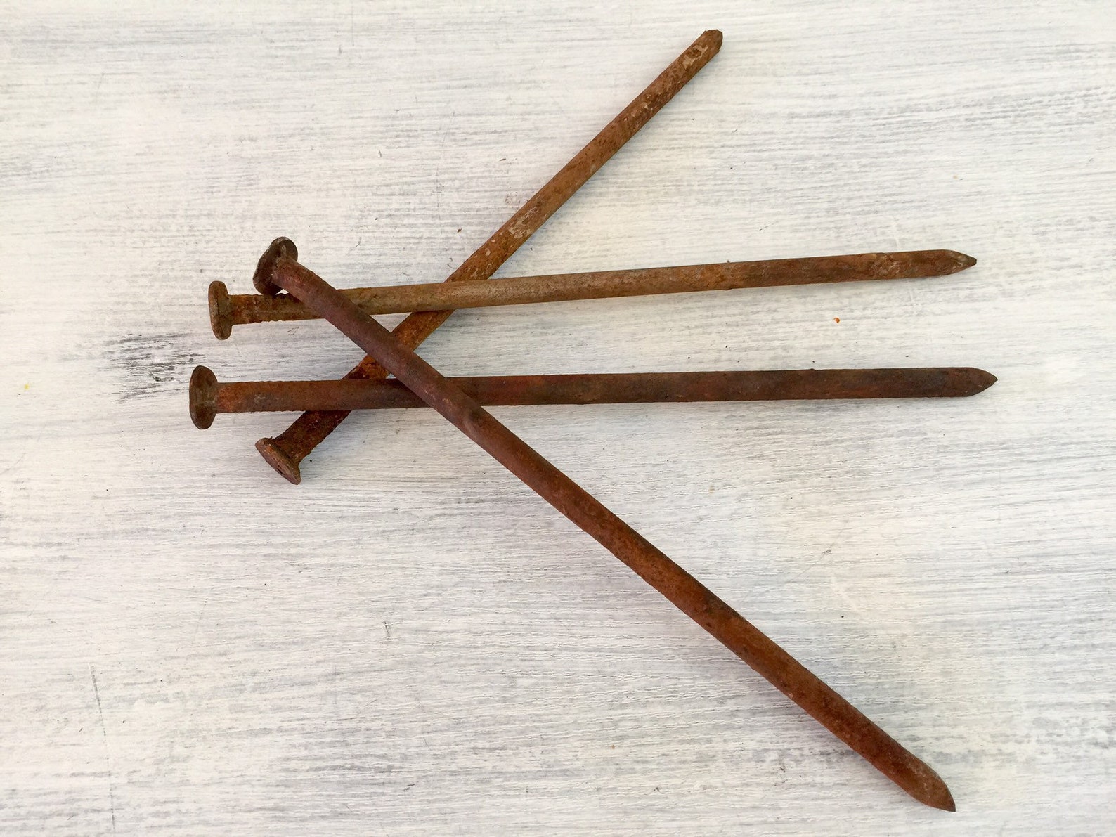 Large Nails Rusty Iron Pole Barn Nails Salvaged Hardware Metal Etsy