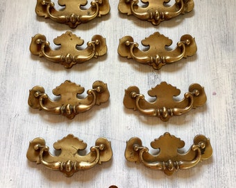 Details about   Vintage Brass Chippendale Style Batwing Drawer Pull 3" Center w/ Screws 