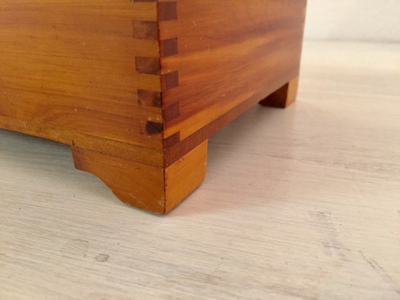 Jewelry Box Wood Box Vintage Storage Keepsake Tri… - image 8