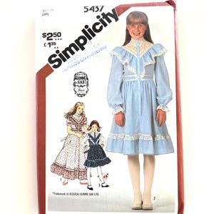 Girls Prairie Dress Sewing Pattern Simplicity 5437 Ruffled Gunne Sax Size 12 uncut
