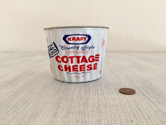 Kraft Cottage Cheese Tin Aluminum Collectors Corrugated Metal Etsy