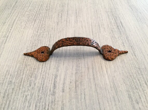 Hammered Copper Drawer Pulls Cabinet Handle Colonial Cabinet Etsy