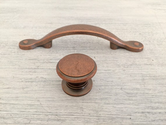 Copper Tone Drawer Pulls Cabinet Handles Replacement Etsy