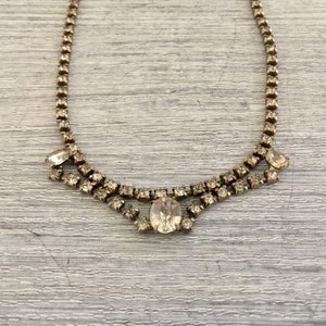 Jewelry Rhinestone Necklace Silver Tone Vintage Necklace