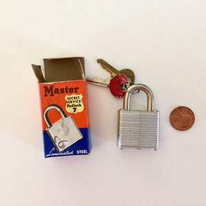 Master Padlock Laminated Steel Vintage Locks  Master Secret Service Lock and Key