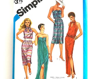 Simplicity Evening Dress Sewing Pattern 6431 Size 10-12-14 Strapless uncut
