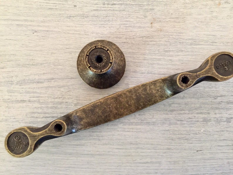 Drawer Pull Antique Gold Handles Replacement Cupboard Etsy