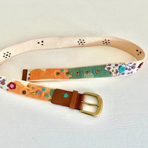 Fossil Belt Hippie Boho Floral Collage Studded Women Cloth  display picture 3