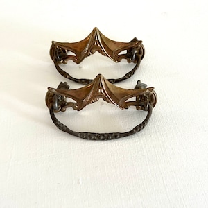 Bail Pull Drawer Handles, Antique Pressed Tin Drawer Pulls, Salvaged Hardware