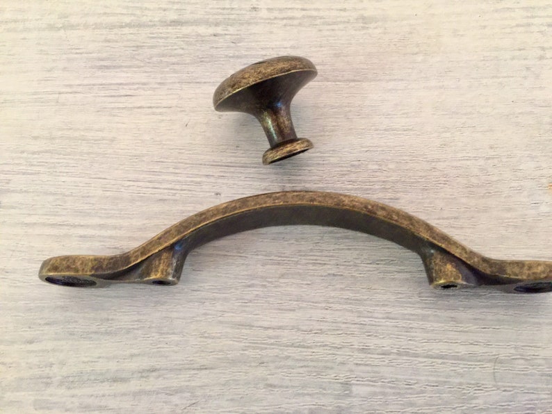 Drawer Pull Antique Gold Handles Replacement Cupboard Etsy