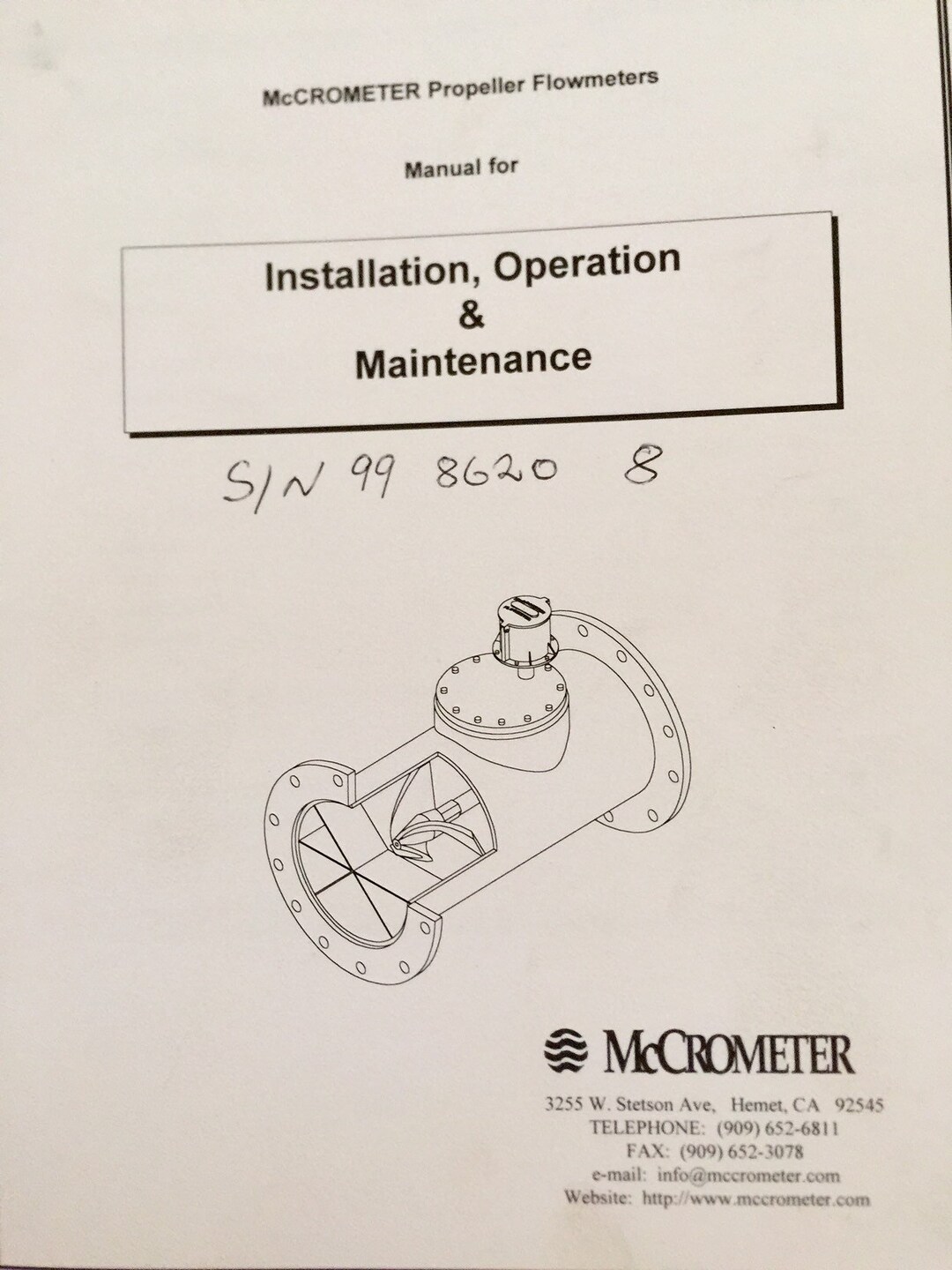Mccrometer Propeller Flowmeters Manual Operation Maintenance Etsy