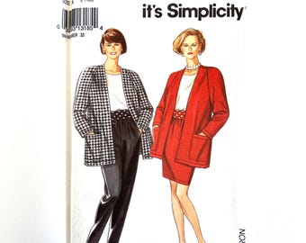 Womens Jacket, Skirt and Pants Sewing Pattern, Simplicity 8065 Suit Size 6-20 Uncut