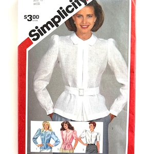Button Back Blouse Sewing Pattern Simplicity 6222 Collar Shirt Size 10 uncut