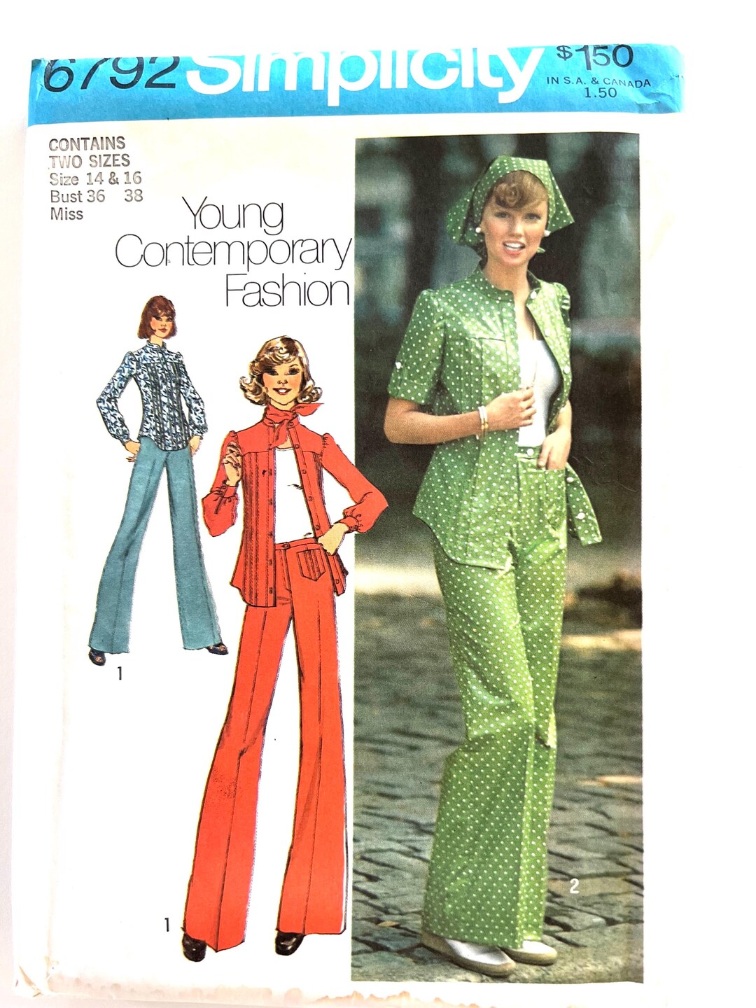 Simplicity Pants and Top Sewing Pattern 6792 Head Scarf Size 14-16 ...