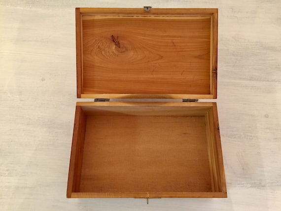 Jewelry Box Wood Box Vintage Storage Keepsake Tri… - image 2