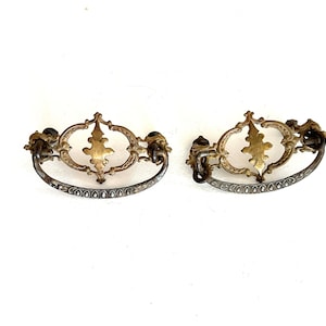 Vintage Brass Pulls, Brass Drawer Pulls, Antique Victorian Dresser Handles, Drawer Knobs