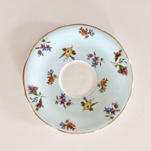 Tea Cup Saucer Gaiety Replacement Aynsley Bone China England Plate C1476 Baby Blue 5 1/2&quot;