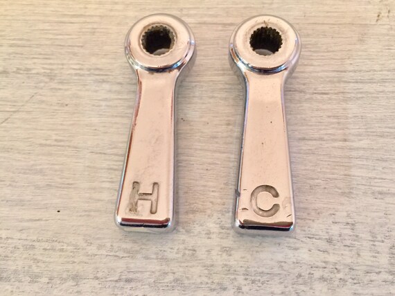 Chrome Faucet Handles Hot And Cold Water Knobs Bathroom Sink Etsy