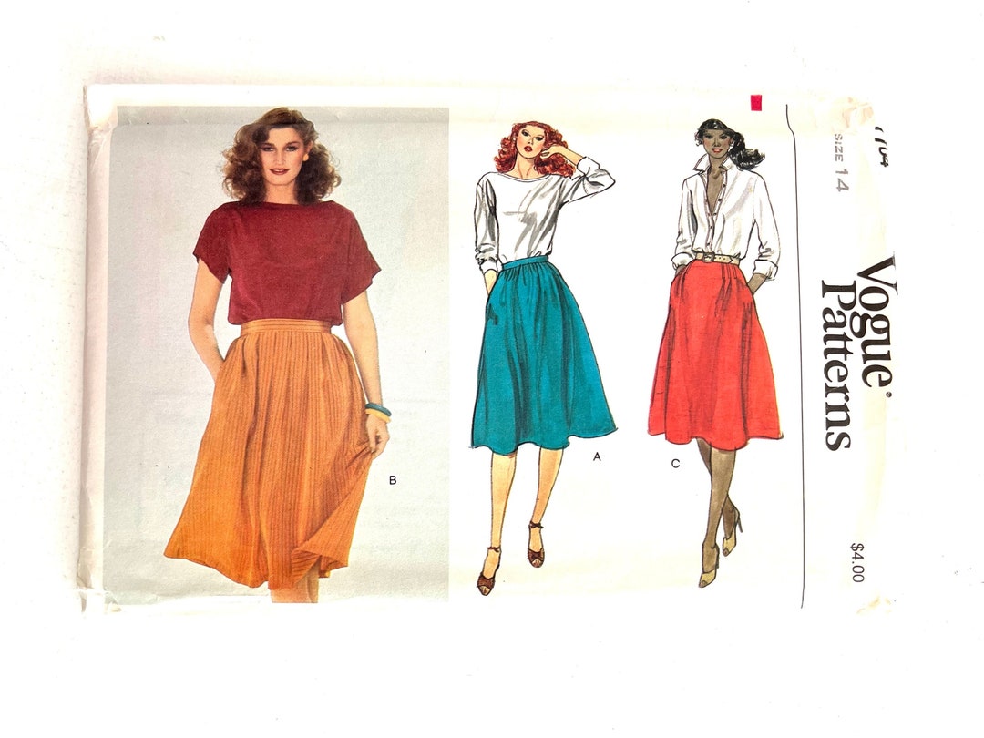 Sewing Pattern Vogue 7704 Flared Skirt Size 14 Uncut - Etsy