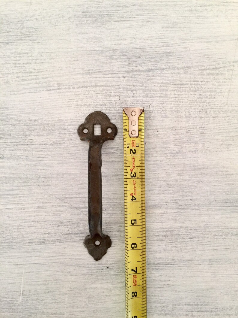 Antique Front Door Handle Pull Rusty Patina Chippy Black Image 0