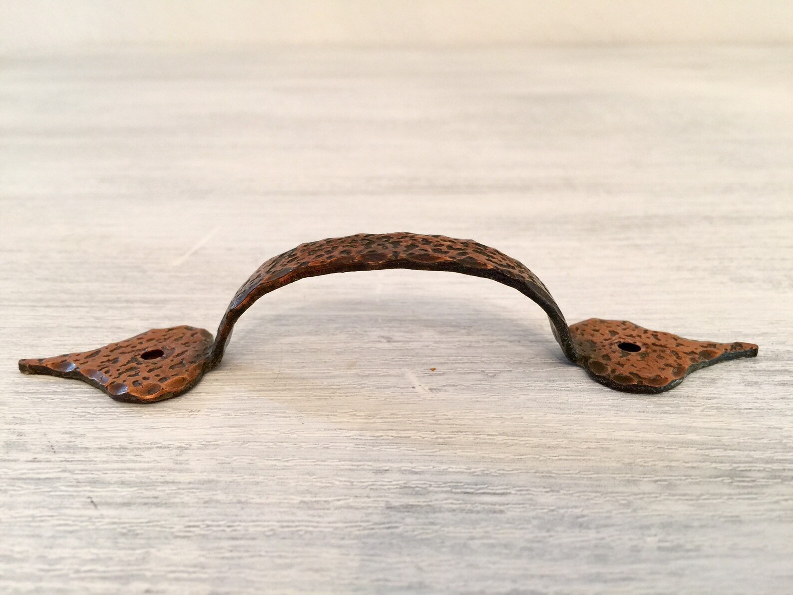 Hammered Copper Drawer Pulls Handle Colonial Etsy