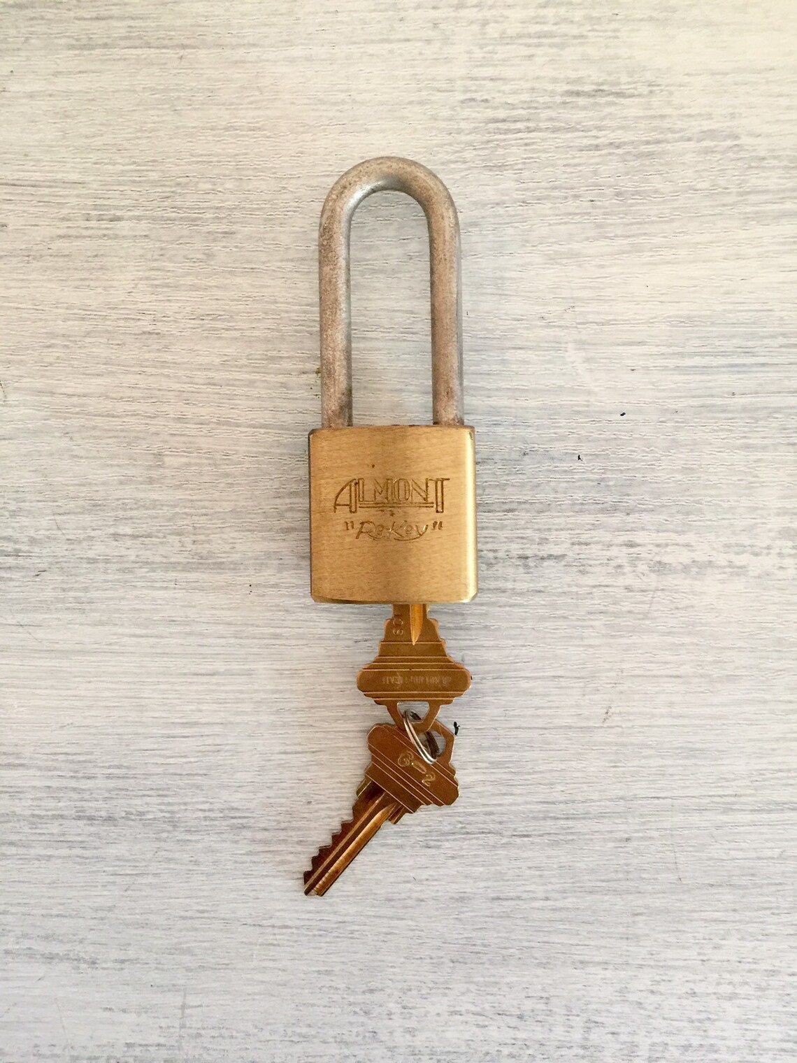 Vintage Almont Rekey Padlock with 2 Keys Brass Etsy