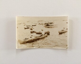 Seattle Washington Lake Washington Canoeing Postcard Boating Real Photo