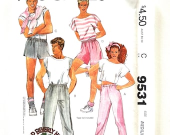 Mens & Misses Pants Shorts Sewing Pattern McCall's 9531 Size M uncut